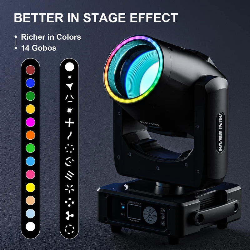 Mini Moving Head Lights RGBW DMX512 Stage Lighting for DJ Disco Wedding