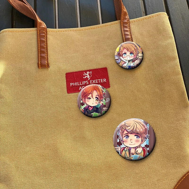 Anime Hetalia Axis Powers Enamel Pins for Bags Clothes & Accessories - Creative Brooches with Metal Finish
