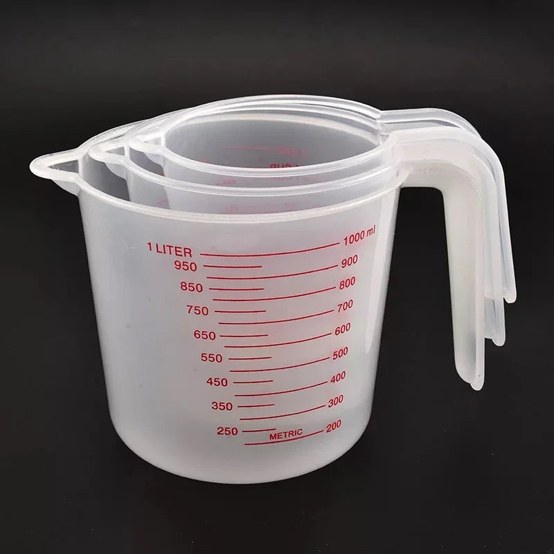 3-Piece Liquid Measuring Cups Set 250ml 500ml 1000ml Kitchen Baking Tools