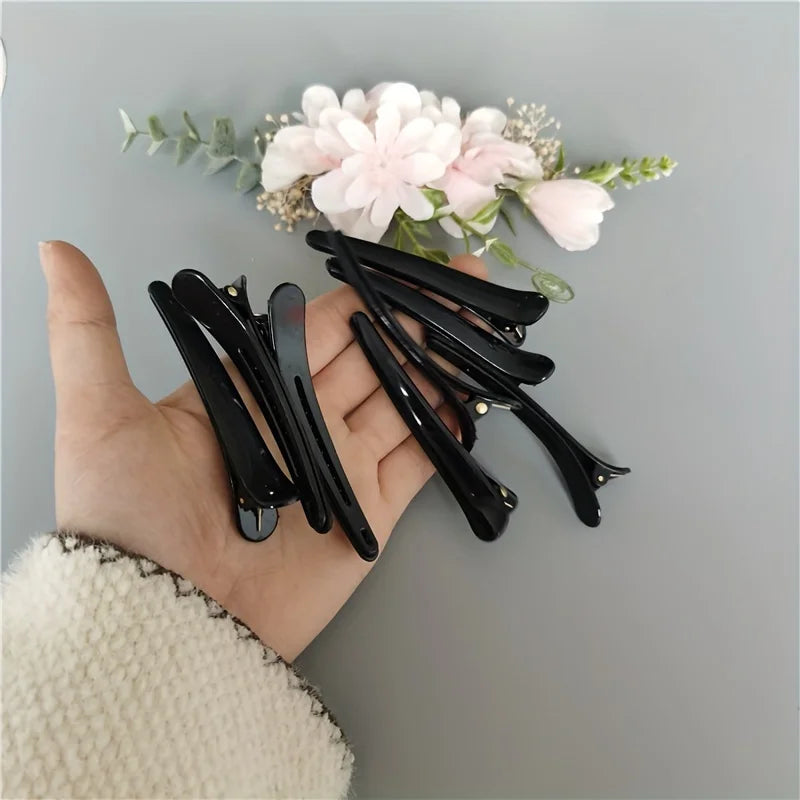 Plastic Hair Clips Set - Large Fish Beak & Duck Beak Style Hairpins, Durable & Elastic, 8cm