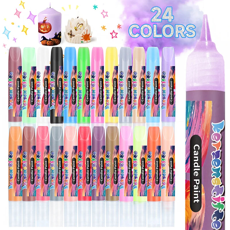 24 Colors Candle Paints Highlighter Set for DIY Crafts & Art Projects