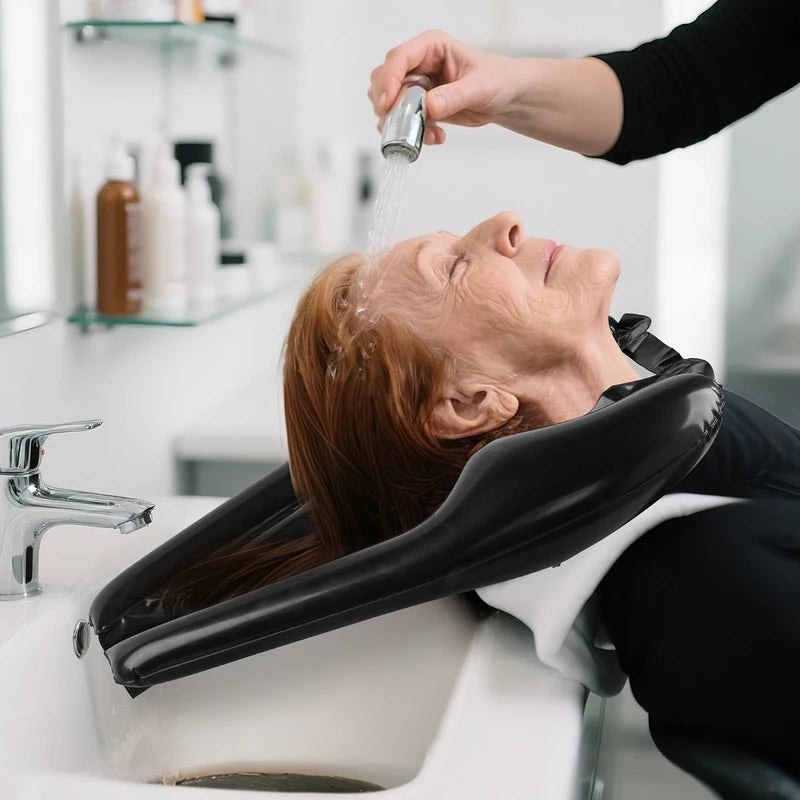 Inflatable Shampoo Pillow - Portable Neck Support Cushion for Hair Washing, Elderly & Bedridden Care