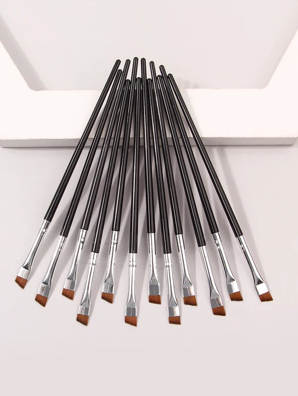 12pcs Fine Eyeliner Brush Set - Super Soft Multi-Purpose Makeup Tools