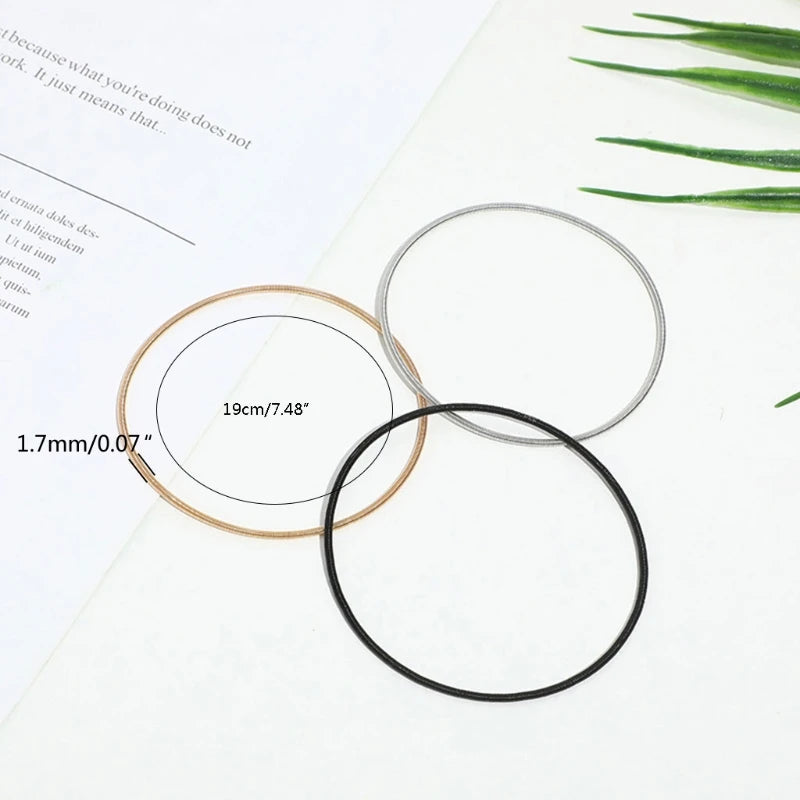 50 Pcs Elastic Metal Bracelets for Crafts Carbon Steel Wire Non-Slip Set
