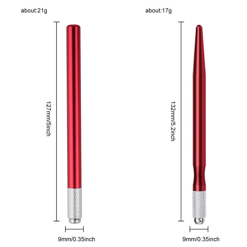 Microblading Manual Tattoo Pen Kit with U18pin Blades and Practice Skin for Eyebrow Makeup