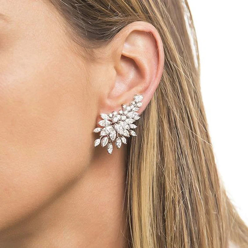 Sparkling Women's Cubic Zirconia Stud Earrings for Wedding & Party