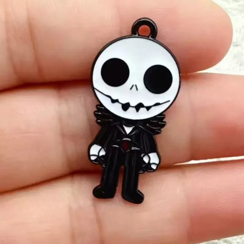 10 Pcs Cartoon Halloween Charm Pendants for DIY Jewelry Making Enamel Craft Supplies