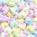10pcs Heart-Shaped Acrylic Spacer Beads for Jewelry Making - Love Heart Design