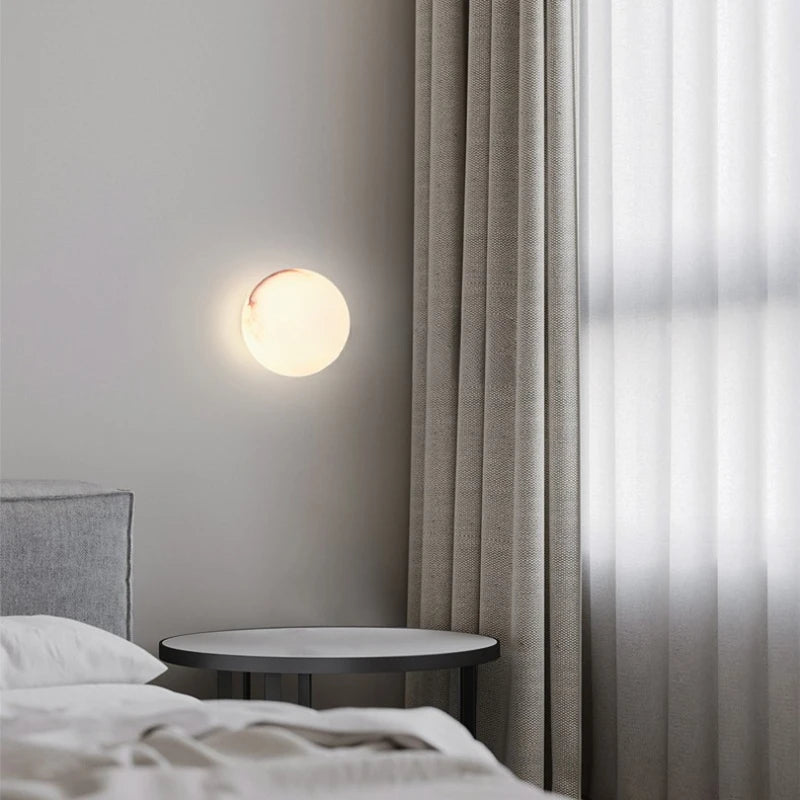 Nordic Alabaster Wall Lamp with LED G9 Bulb - Warm 3000K White Light for Bedroom & Living Room