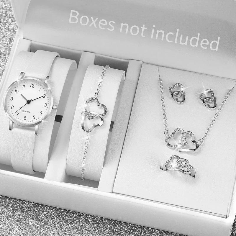 Fashion Women's Quartz Watch with Leather Strap and Diamond Accents - Multiple Colors