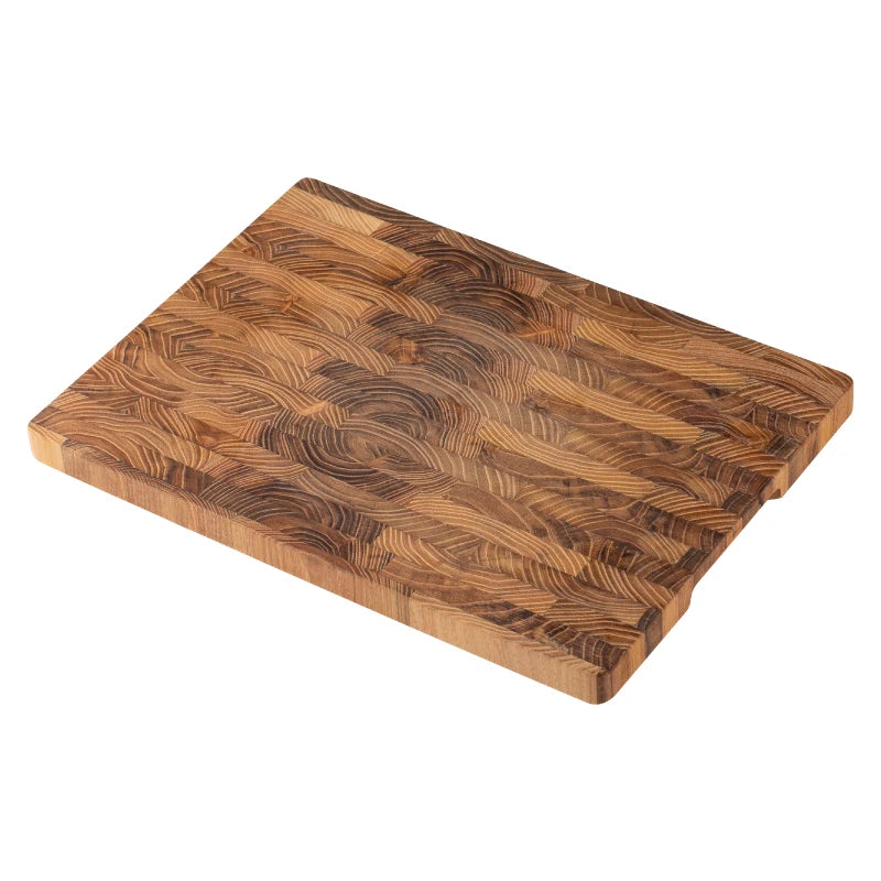 Large Teak Wood Cutting Board - Durable Kitchen Prep Surface for Cooking & Holiday Use