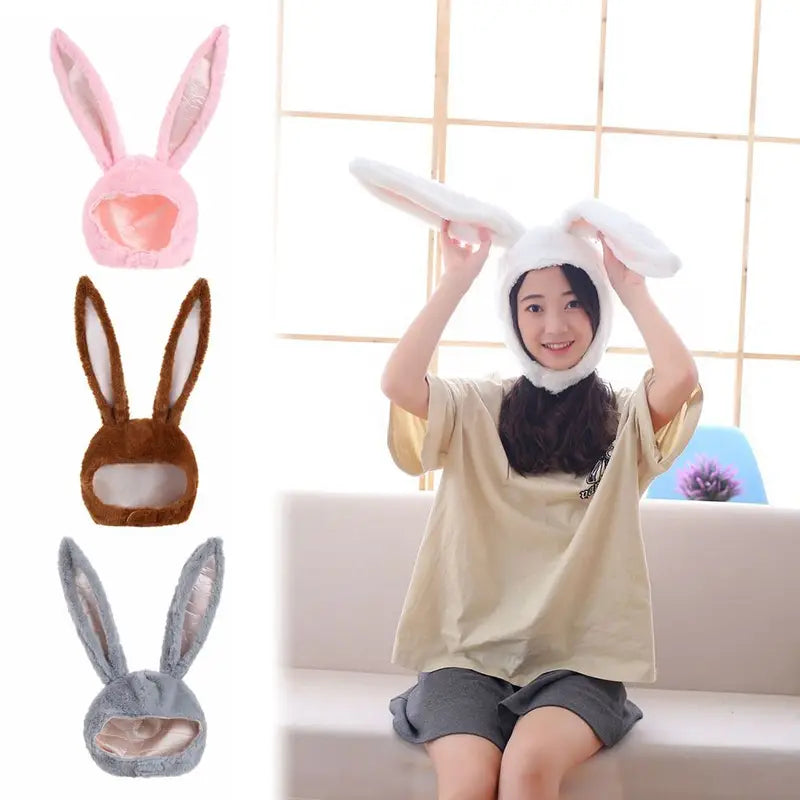 Funny Plush Bunny Ears Hat for Photography & Holiday Parties - Multiple Colors