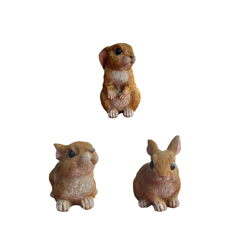 Outdoor Bunny Yard Decorations Set of 3 Garden Statues for Easter and Spring