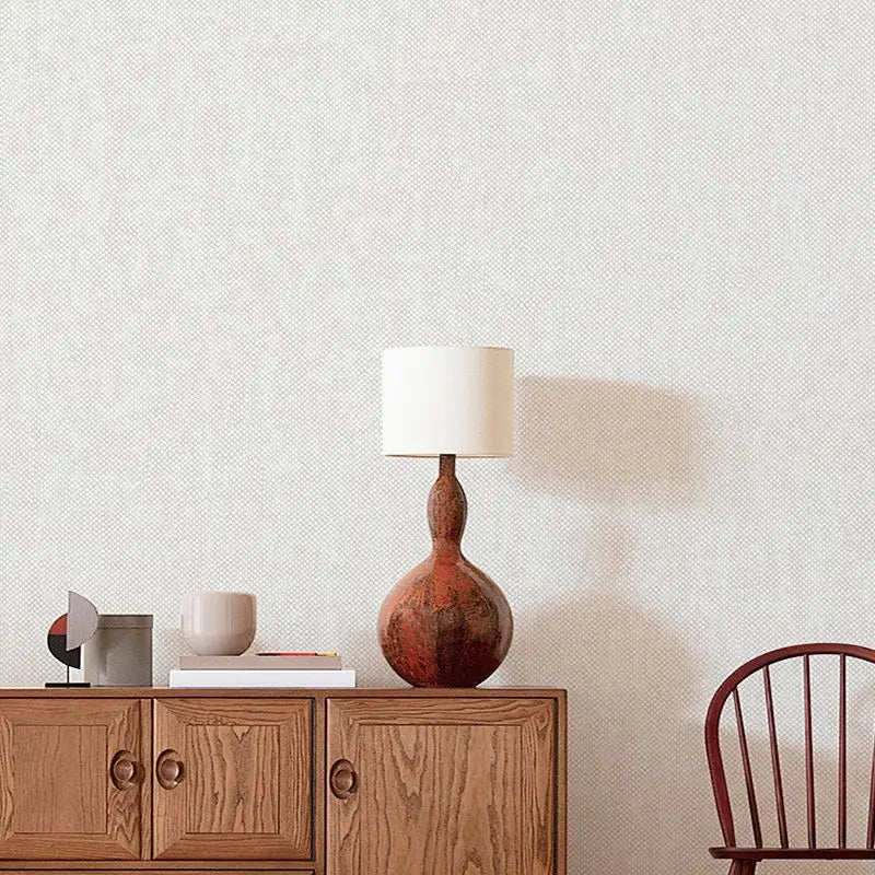 Nordic Linen Grey Wall Paper - Non-Woven Solid Color Wallpaper for Living Room & Bedroom