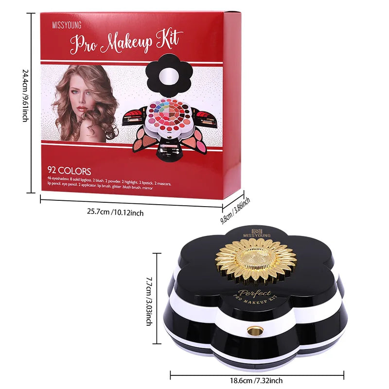 All-in-One Makeup Kit with Eyeshadow Lipstick Blush Highlights Portable Cosmetic Set
