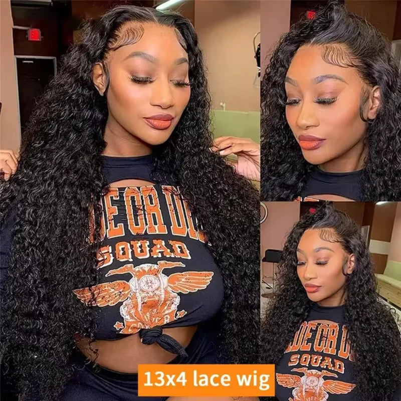 Deep Wave Human Hair Wigs 40 Inch Long HD Lace Frontal Voluminous Tangle-Free