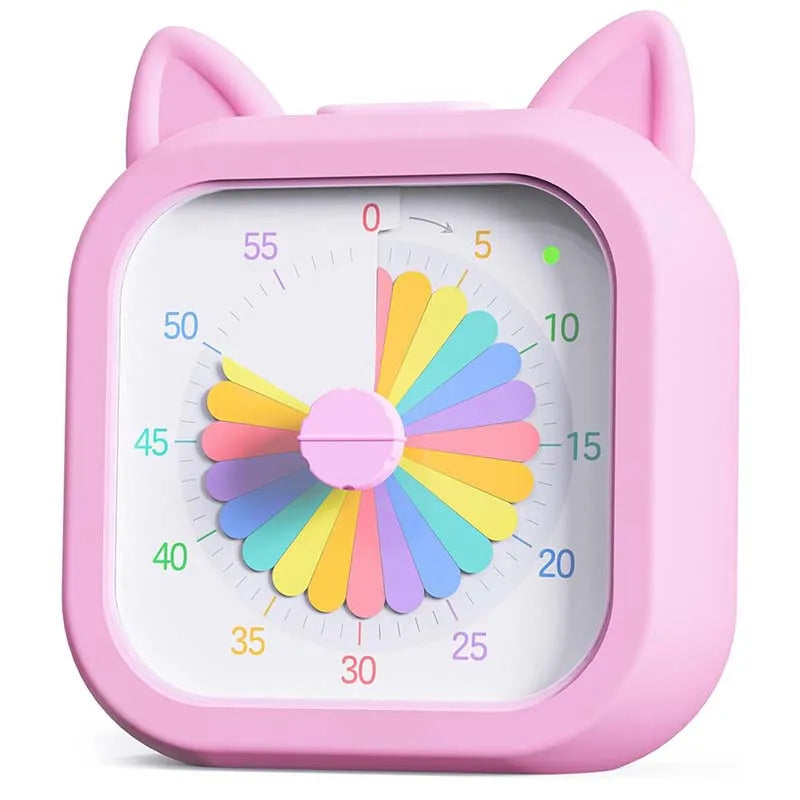 Kids Visual Timer 60-Minute Countdown Clock Silent Toddler Study Clock Rainbow Disk