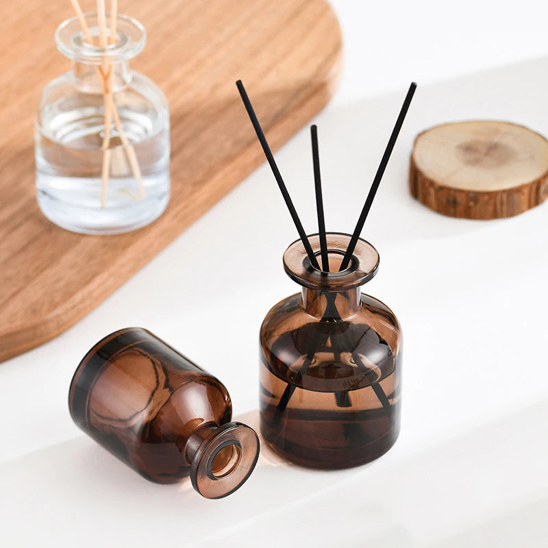 50ml Glass Fragrance Diffuser Bottle with Rattan - Air Purifying Aromatherapy for Home & Office