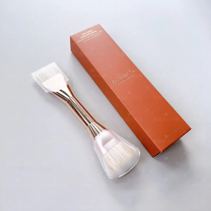 Dual Ended Foundation Brush - Flat & Dome Makeup Blending Tools
