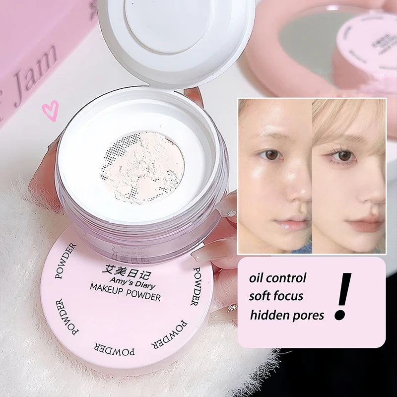 Translucent Loose Powder Makeup Set with Oil Control & Matte Finish - 35g