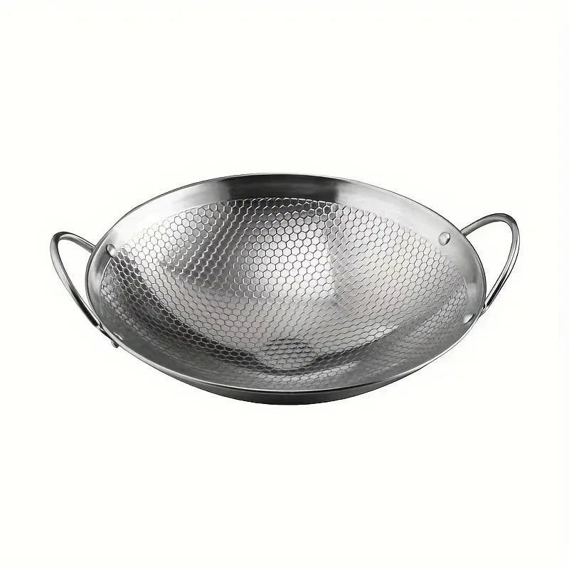 Stainless Steel Honeycomb Skillet 20cm Non-Stick Cooking Pan with Handles