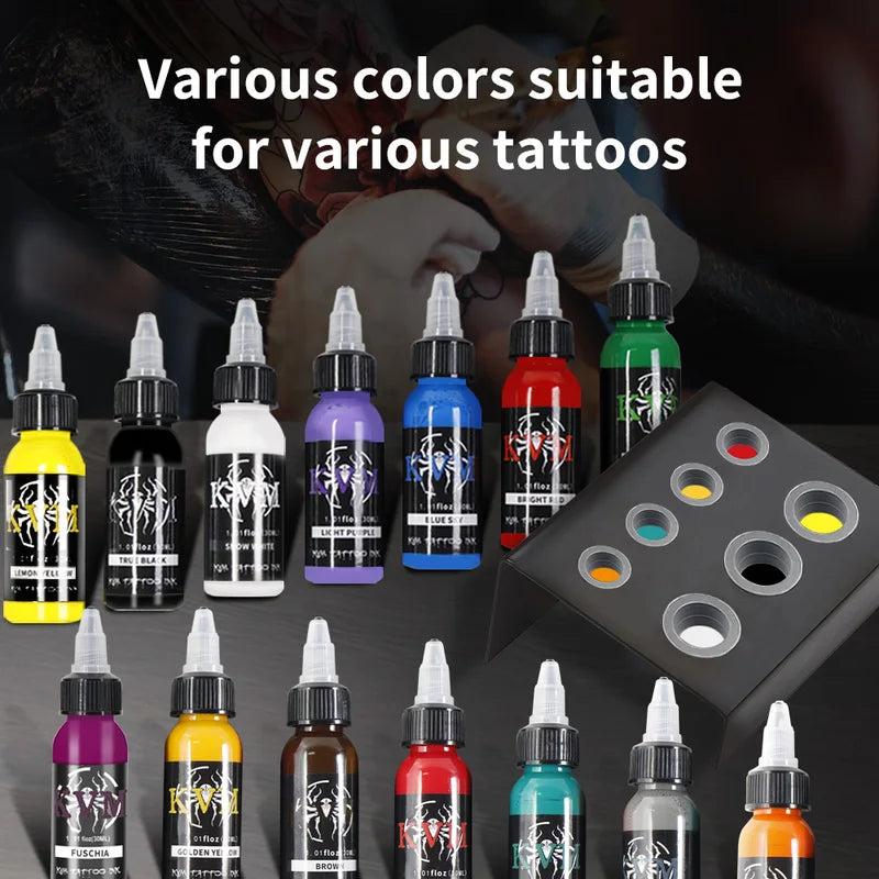 Professional 30ml/1oz Multi-Color Tattoo Ink Set for Body Art & Permanent Makeup