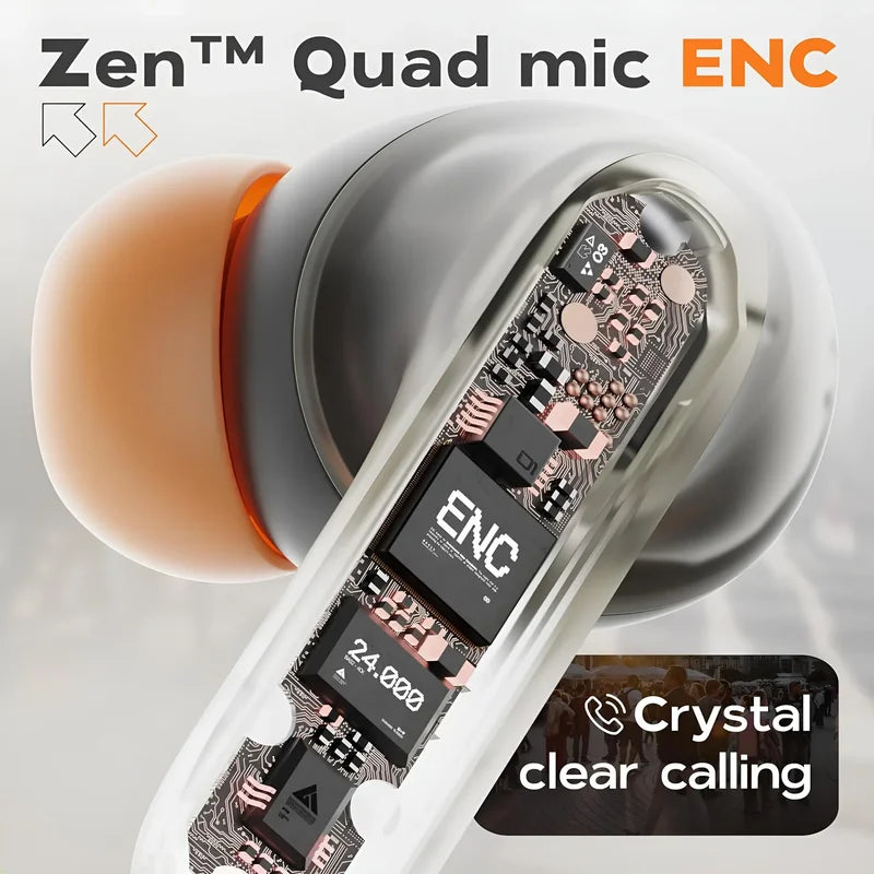 Wireless Bluetooth Earphones with Noise Cancelling & Low Latency - In-Ear Stereo