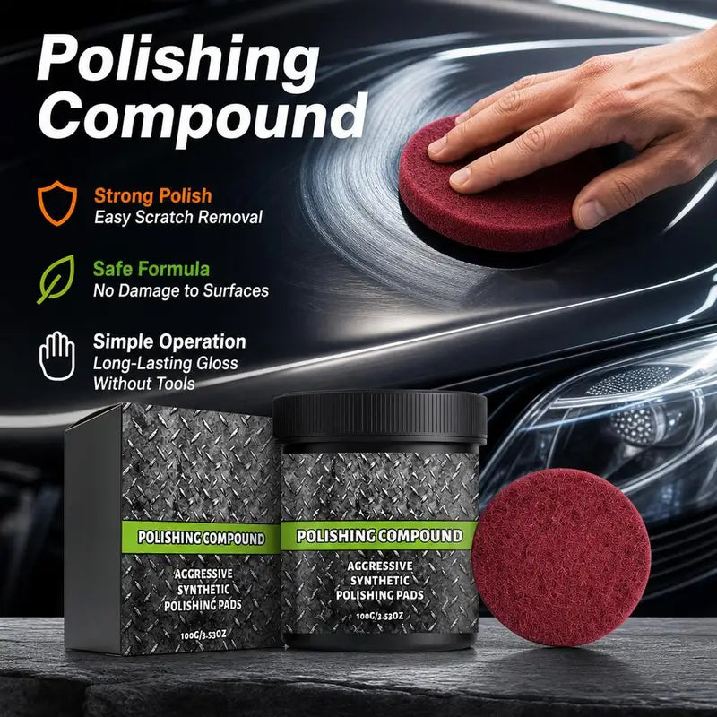 Car Polishing Paste Set for Scratch Removal & High Gloss Finish - Includes Sponge