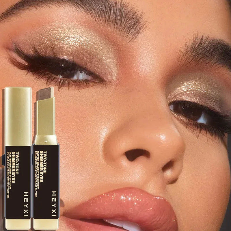 Double Color Eye Shadow Stick - Natural Tones, Long-Lasting, Creates Natural Makeup Effect