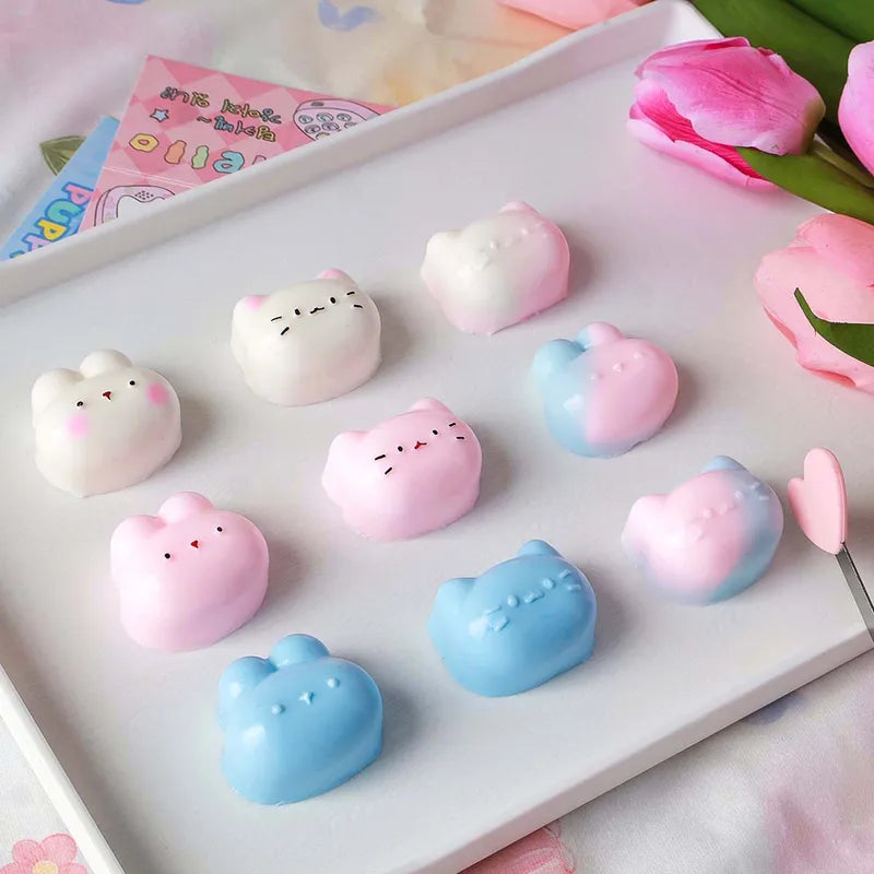 Animals Shape Rubber Squishy Kit with Tools 50ml Silicone Mold Fufu