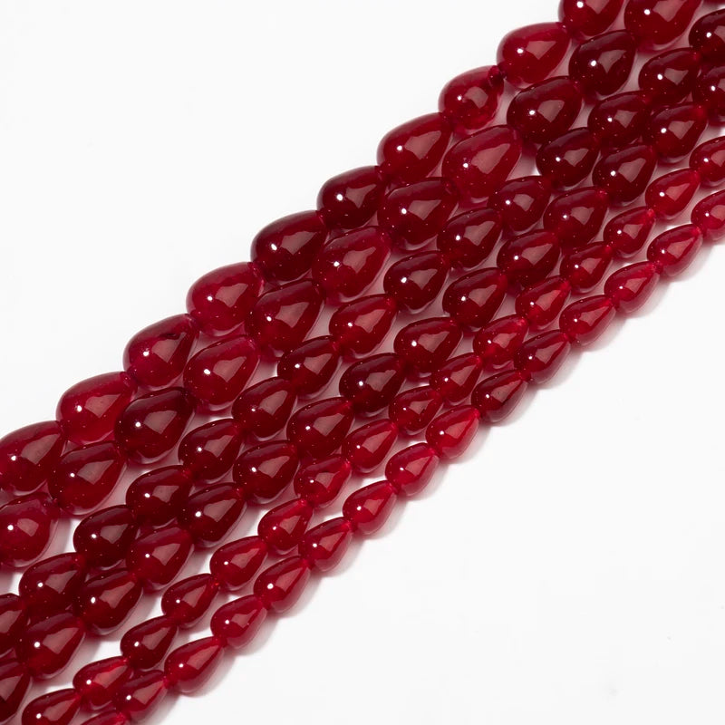 Waterdrop Shape Beads for Jewelry Making – Chalcedony 6x4mm, 7x5mm, 9x6mm, Multiple Colors