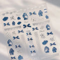 Self-Adhesive 5D Nail Art Stickers with Lace Bowknot Flowers and Pearls