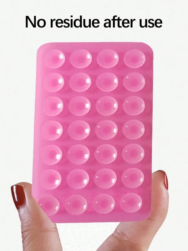 Double-Sided Silicone Suction Cup Phone & Tablet Holder with 28 Pads - Universal Stand for Charging and Viewing