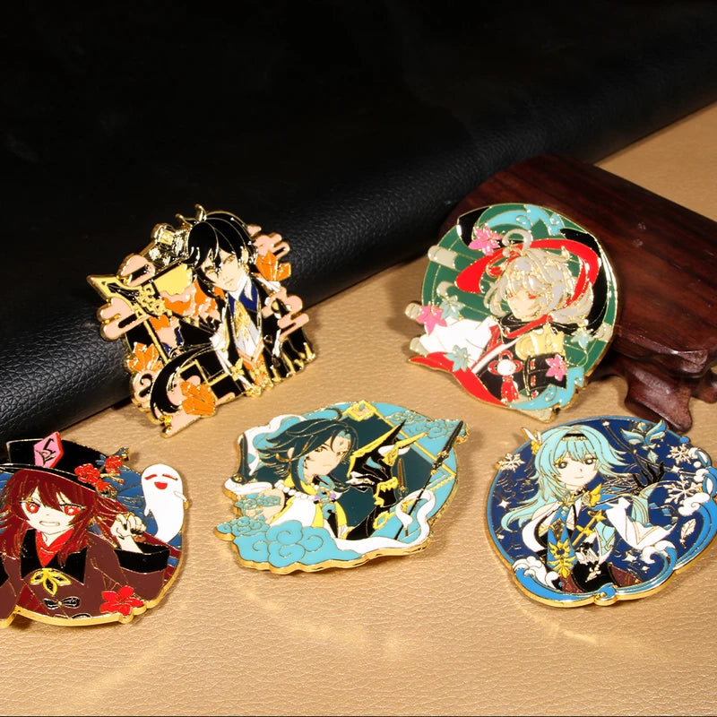 Genshin Impact Anime Pins Brooches Lapel Badge Jewelry Men Women Backpack Accessory