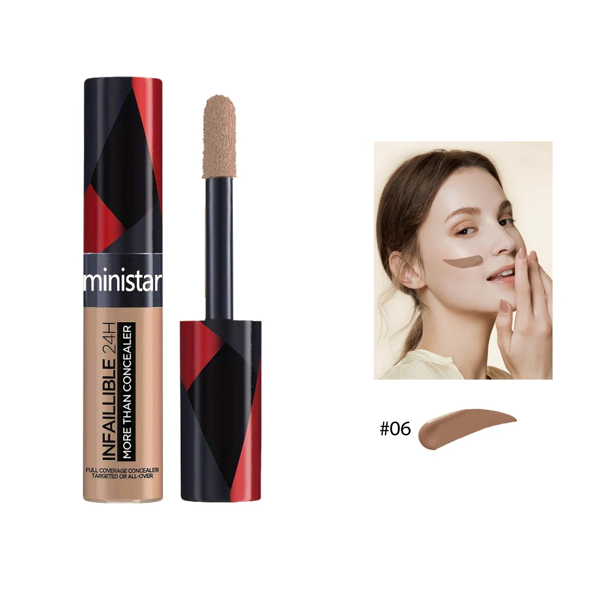 Full Coverage Waterproof Concealer - Sweat & Stain Resistant Skin Makeup