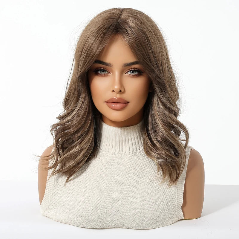 Short Wavy Synthetic Wig for Women - Heat Resistant Cosplay & Daily Wear