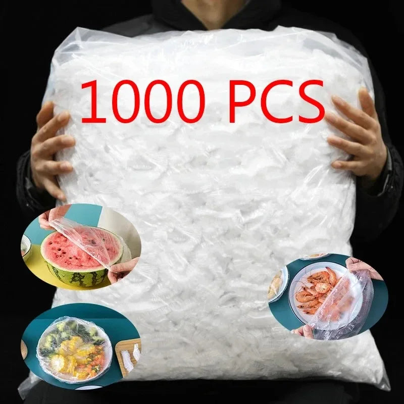 Disposable Food Cover Set - Stretchable Plastic Bowl Covers for Kitchen Storage