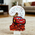 Kids Racing Car Digital Birthday Candle - Lightning McQueen Cake Topper for Kids Party