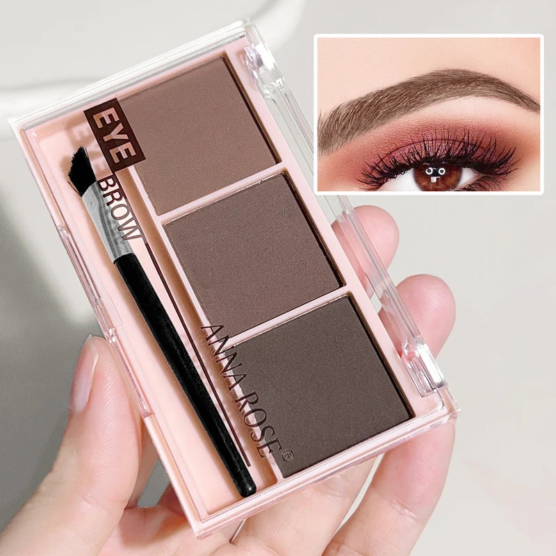 Waterproof Long-Lasting Eyebrow Powder Palette - Natural, Sweat-Proof, 3-Color Options