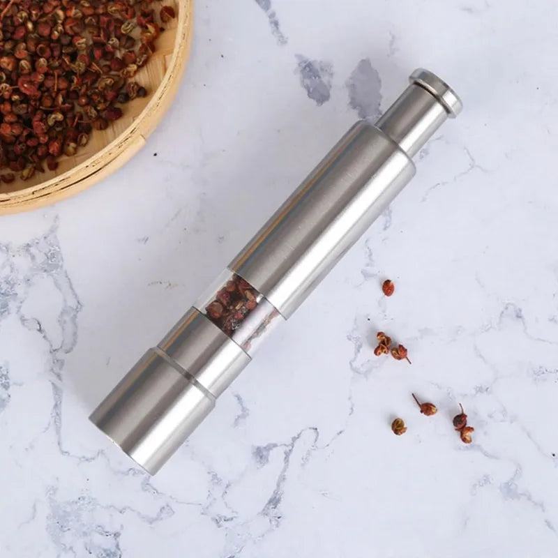 Salt and Pepper Grinder Set - Stainless Steel Handheld Spice Mill for Kitchen