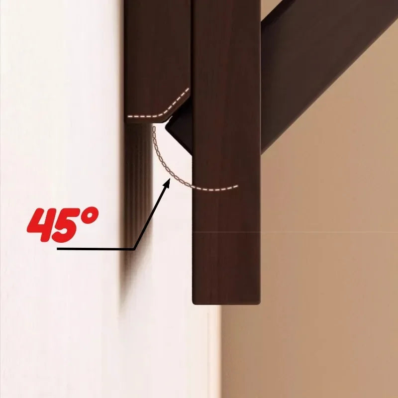 Wall-Mounted Wooden Clothes Hanger Rack Space Saving Coat Hooks Entryway Organizer