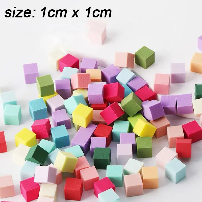 Colorful Mini Square Nail Sponge & Grab Pen Set for Gradient Nails DIY - 50/100PCS