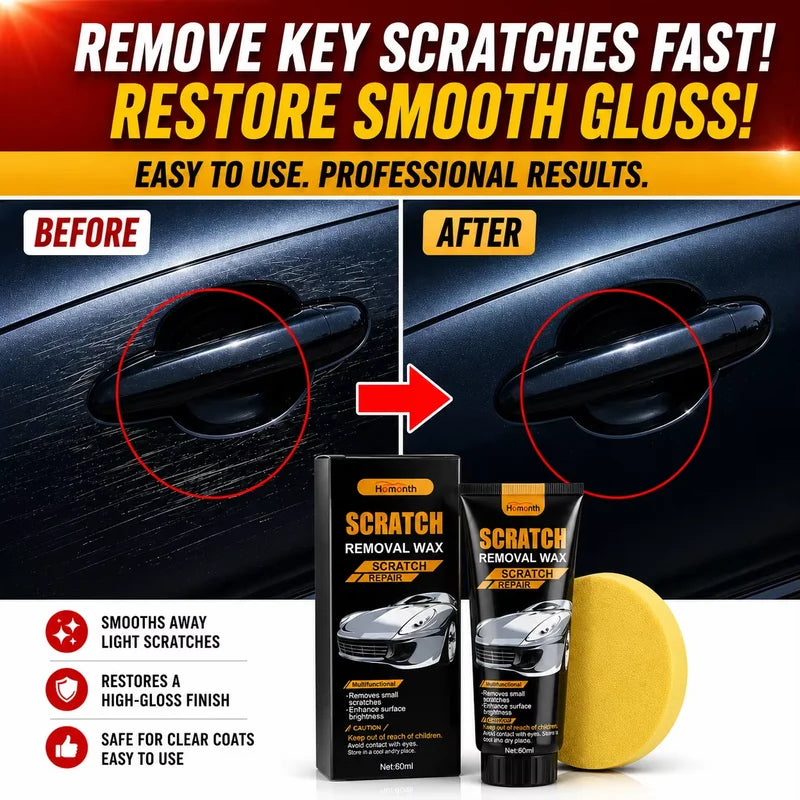 Car Scratch Remover Wax - Auto Paint Repair Cream for Light Scratches & Oxidation