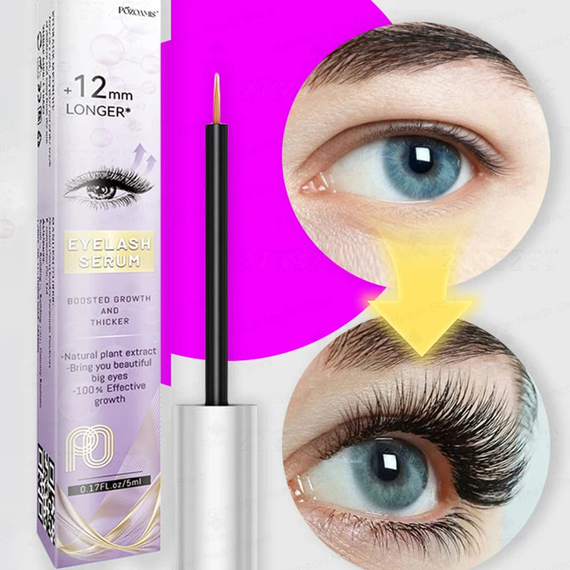 Eyelash & Eyebrow Growth Serum with Castor Oil Natural Thickening Moisturizing Liquid for Female Makeup