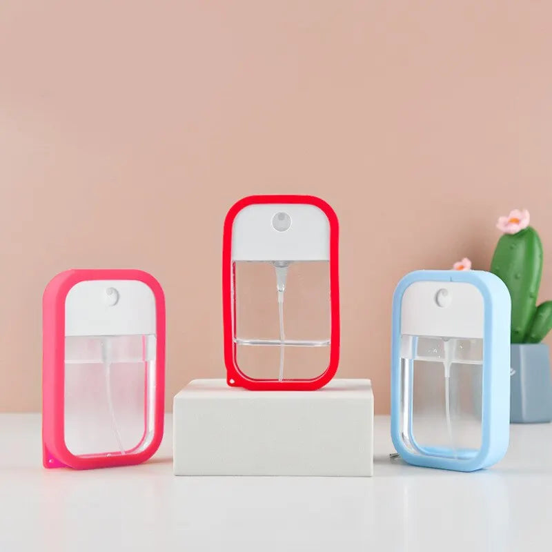 45ml Refillable Perfume and Hand Sanitizer Spray Bottle with Silicone Holder Key Ring