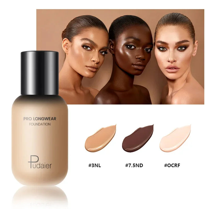 40ml Waterproof Liquid Foundation Cream for Face & Body - Oil-Control, Matte Finish, Cover Acne