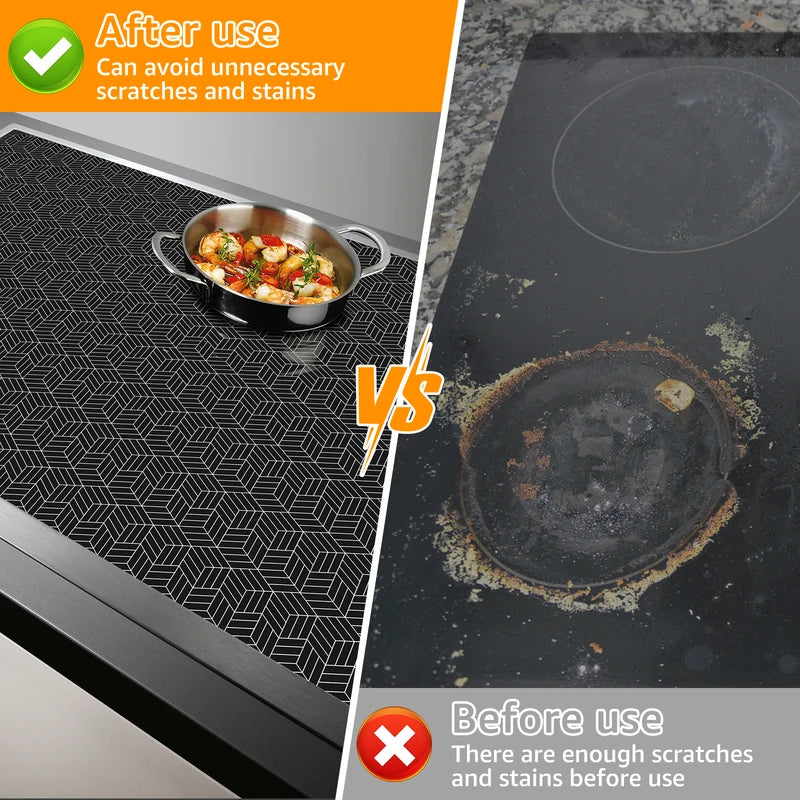 Induction Cooktop Protector Mat Silicone Anti-Scratch Non-Slip Kitchen Cover - 20.5x30.8 inches