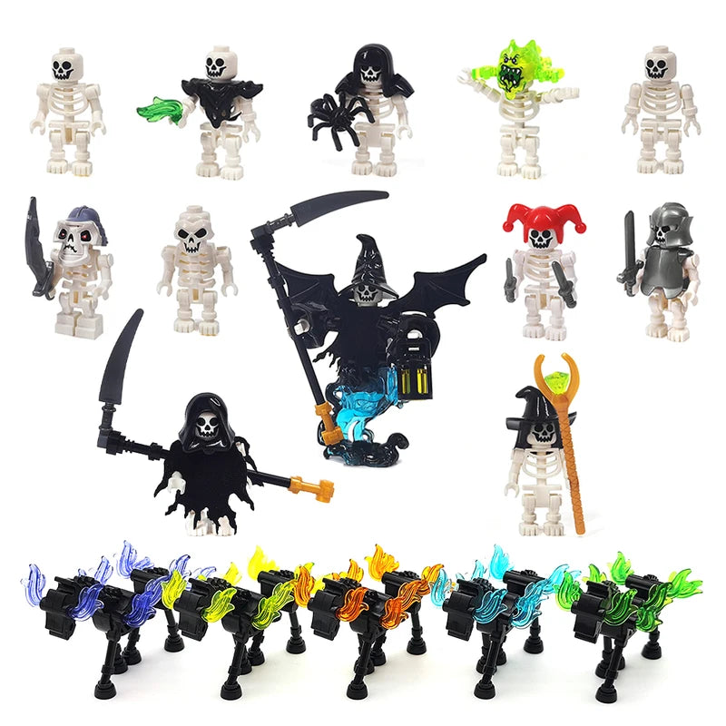 Halloween Skeleton Army Building Blocks Mini Doll Set DIY Toy Character Figurine