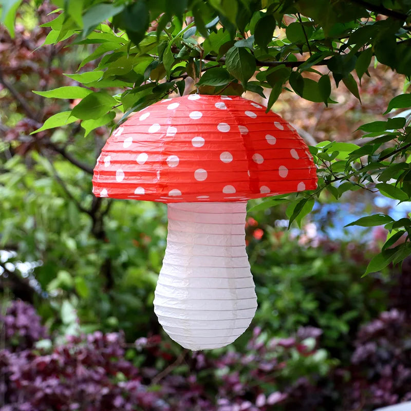 Large Mushroom Shaped Paper Lanterns for Baby Shower Wedding Birthday Party Decor - Multiple Sizes