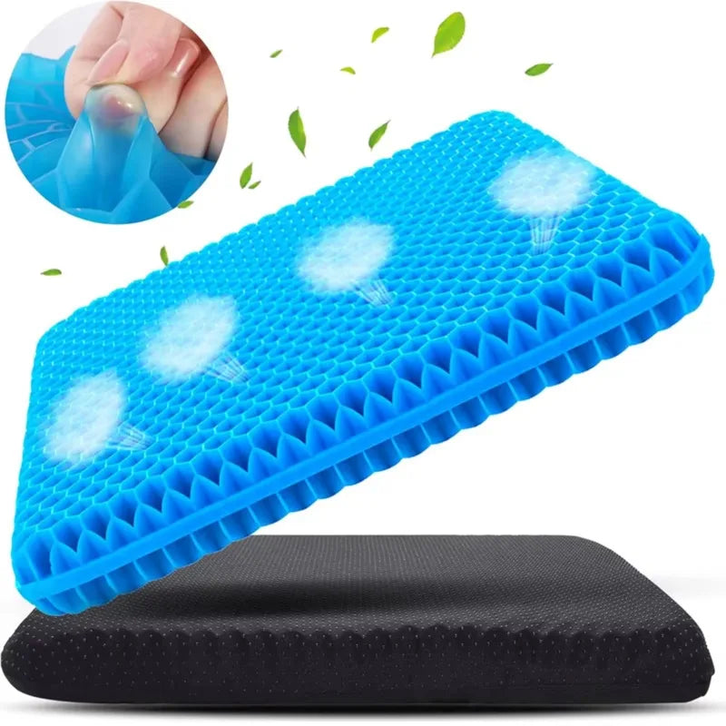 Ergonomic Honeycomb Gel Seat Cushion for Back & Tailbone Relief - Universal Fit